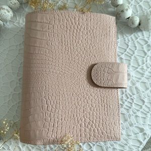 Gillio Medium Compagna XL in croco Matte Blush